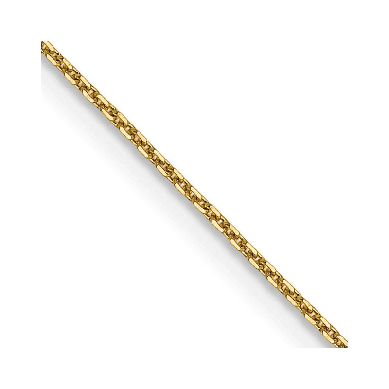 14k .8mm D/C Round Open Link Cable Chain