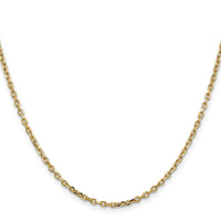 14k 2.2mm D/C Round Open Link Cable Chain