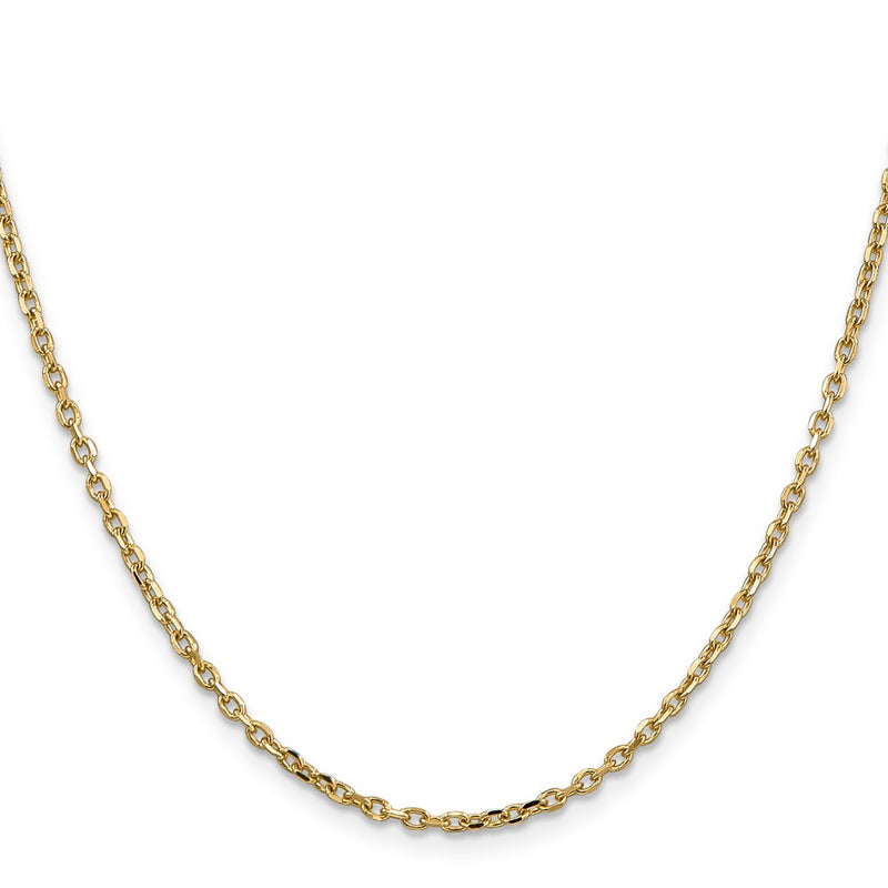 14k 2.2mm D/C Round Open Link Cable Chain
