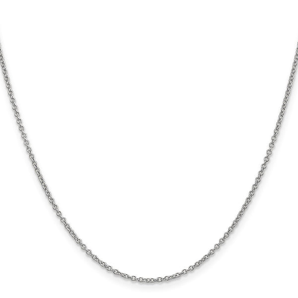 14k White Gold 1.4mm Round Open Wide Link Cable Chain