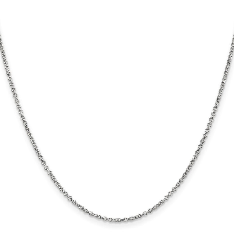14k White Gold 1.4mm Round Open Wide Link Cable Chain