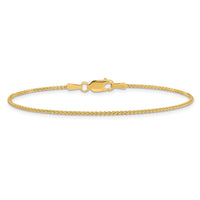 14k 1.25mm Spiga Chain Anklet