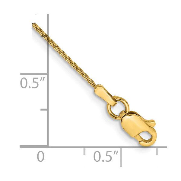 14k 1mm Parisian Wheat Chain Anklet