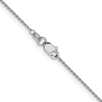 14k White Gold .9mm D/C Round Open Link Cable Chain