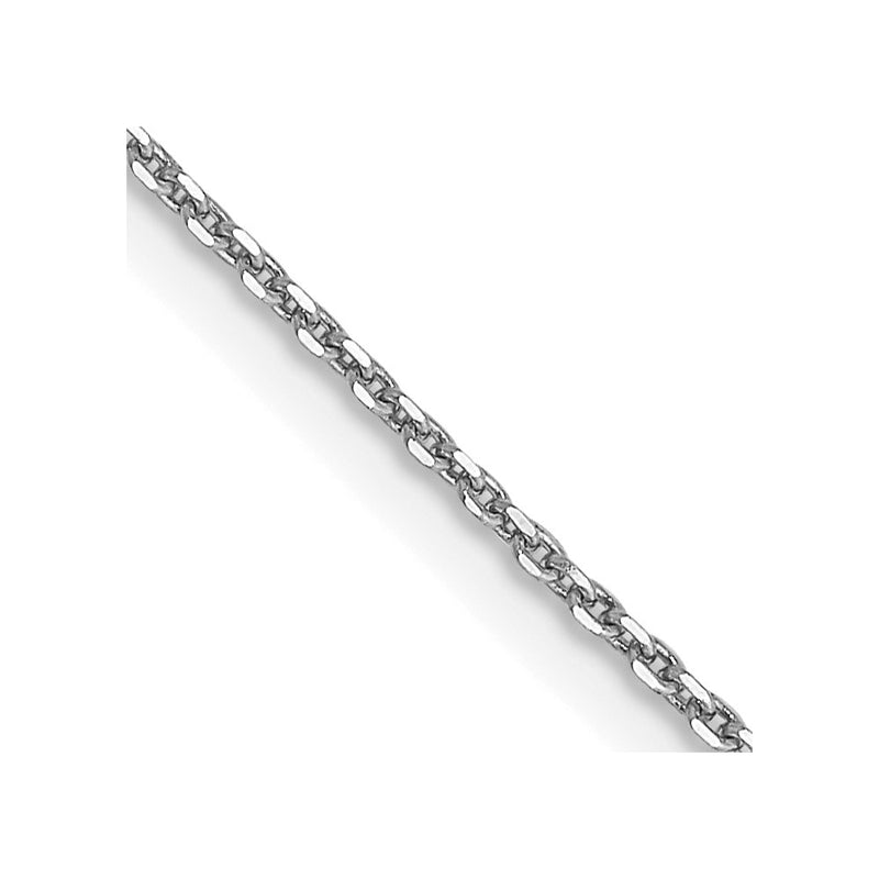 14k White Gold .9mm D/C Round Open Link Cable Chain