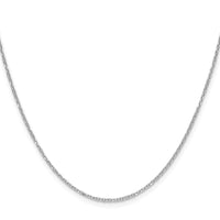 14k White Gold 1.4mm D/C Forzantine Cable Chain