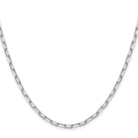 14k White Gold 3.0mm Solid Beveled Paperclip Chain