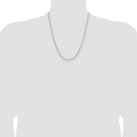 14k White Gold 3.0mm Solid Beveled Paperclip Chain