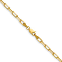 14k 3.5mm Solid Beveled Paperclip Chain