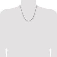 14k White Gold 3.5mm Solid Beveled Paperclip Chain