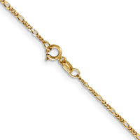 14k 1.25mm Flat Figaro Pendant Chain