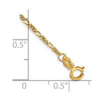 14k 1.25mm Flat Figaro Pendant Chain