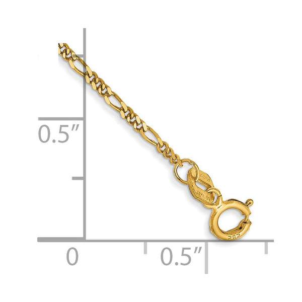 14k 1.25mm Flat Figaro Pendant Chain