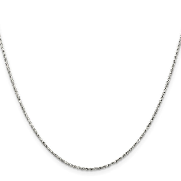14k White Gold 1.25mm Round Parisian Wheat Chain