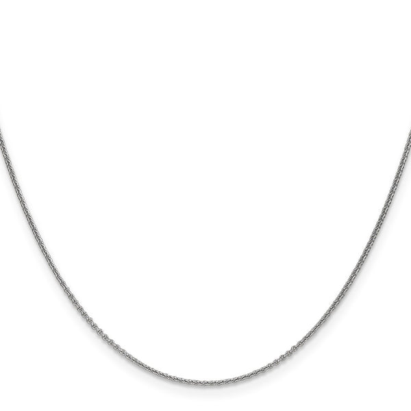 14k White Gold 1mm Round Open Link Cable Chain