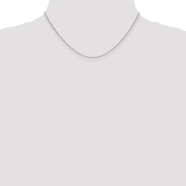 14k White Gold 1.2mm D/C Beaded Pendant Chain
