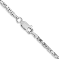 14k White Gold 2mm Byzantine Chain