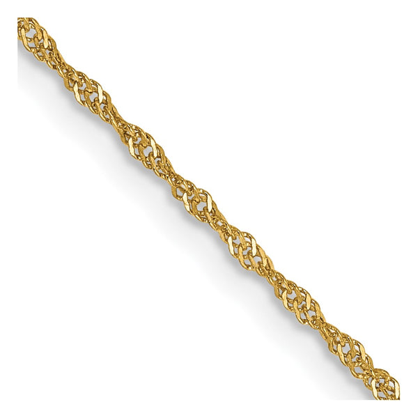 14k 1.10mm Singapore Lobster Clasp Chain