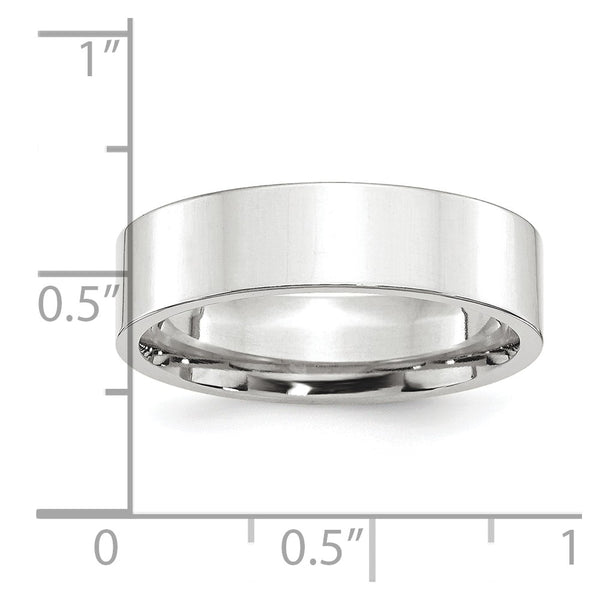 Platinum 6mm Flat Size 6 Wedding Band