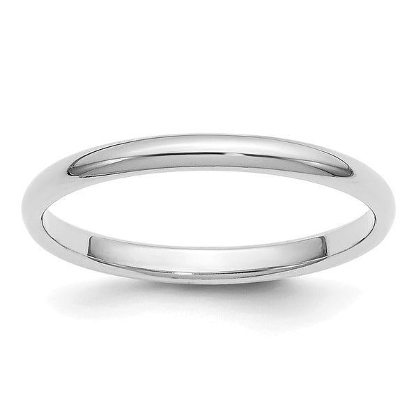 Platinum 2mm Half-Round Wedding Band