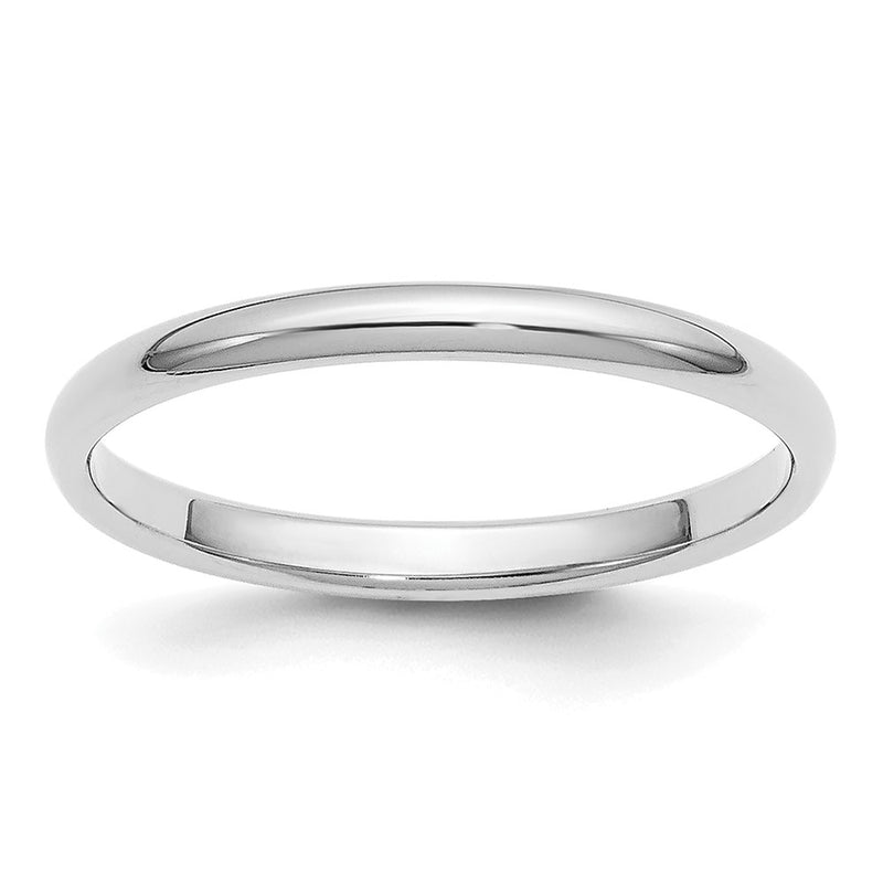 Platinum 2mm Half-Round Wedding Band