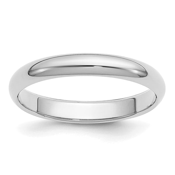 Platinum 3mm Half-Round Wedding Band