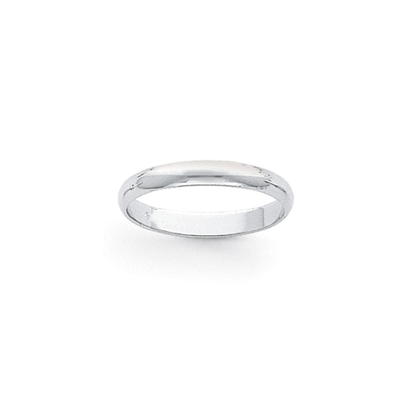 Platinum 3mm Half-Round Wedding Band