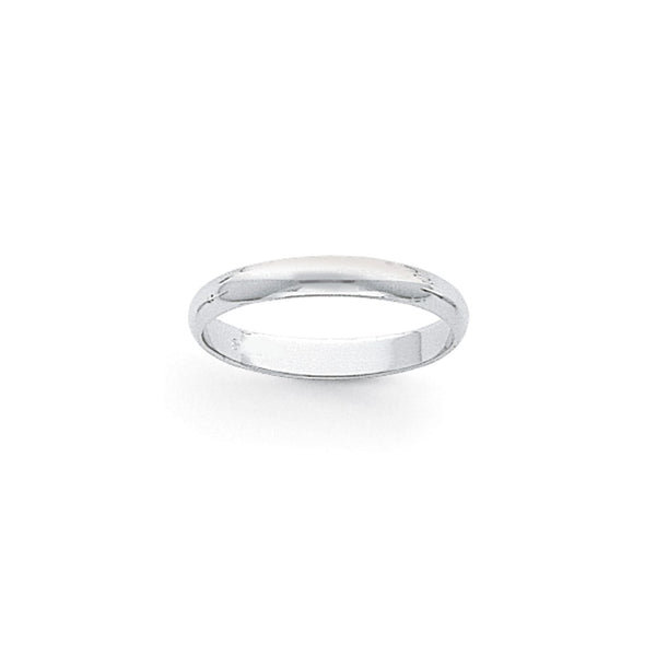 Platinum 3mm Half-Round Wedding Band