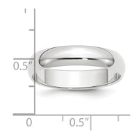 Platinum 5mm Half-Round Wedding Band