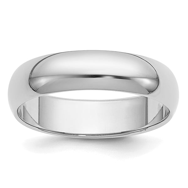 Platinum 5mm Half-Round Wedding Band