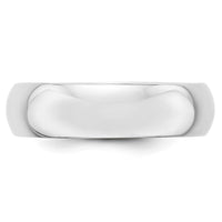 Platinum 6mm Half-Round Wedding Band