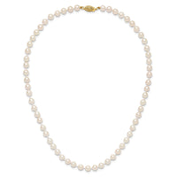 14k 5-6mm Round White Saltwater Akoya Cultured Pearl Necklace