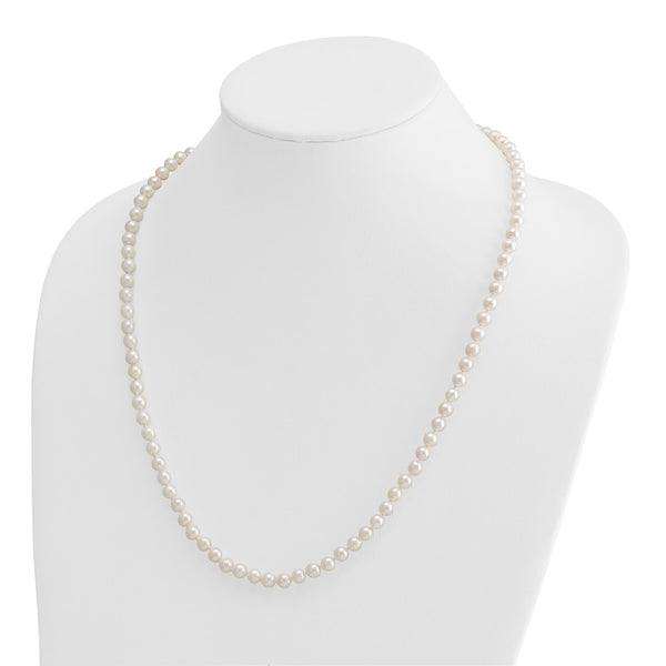 14k 5-6mm Round White Saltwater Akoya Cultured Pearl Necklace