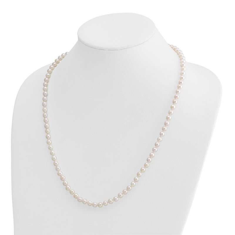 14k 5-6mm Round White Saltwater Akoya Cultured Pearl Necklace
