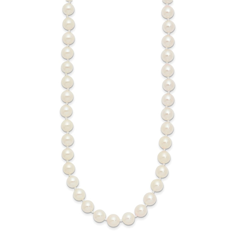 14k 6-7mm Round White Saltwater Akoya Cultured Pearl Necklace