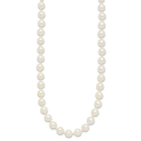 14k 6-7mm Round White Saltwater Akoya Cultured Pearl Necklace