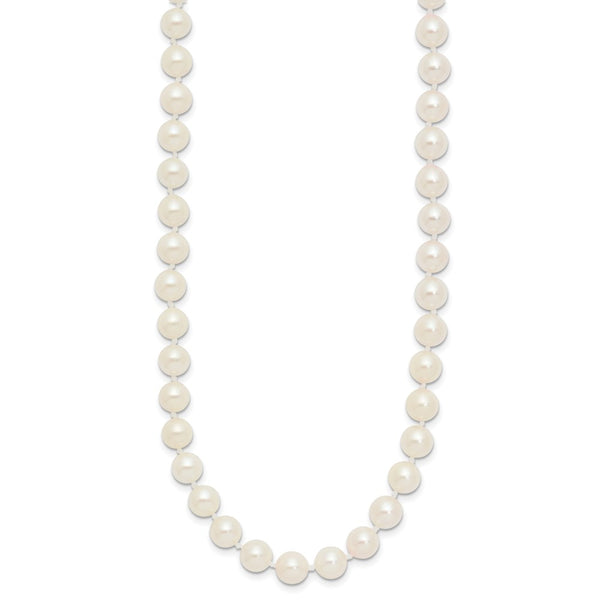 14k 6-7mm Round White Saltwater Akoya Cultured Pearl Necklace