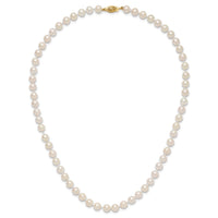 14k 6-7mm Round White Saltwater Akoya Cultured Pearl Necklace