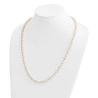 14k 6-7mm Round White Saltwater Akoya Cultured Pearl Necklace