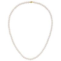 14k 6-7mm Round White Saltwater Akoya Cultured Pearl Necklace