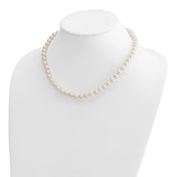 14k 7-8mm Round White Saltwater Akoya Cultured Pearl Necklace