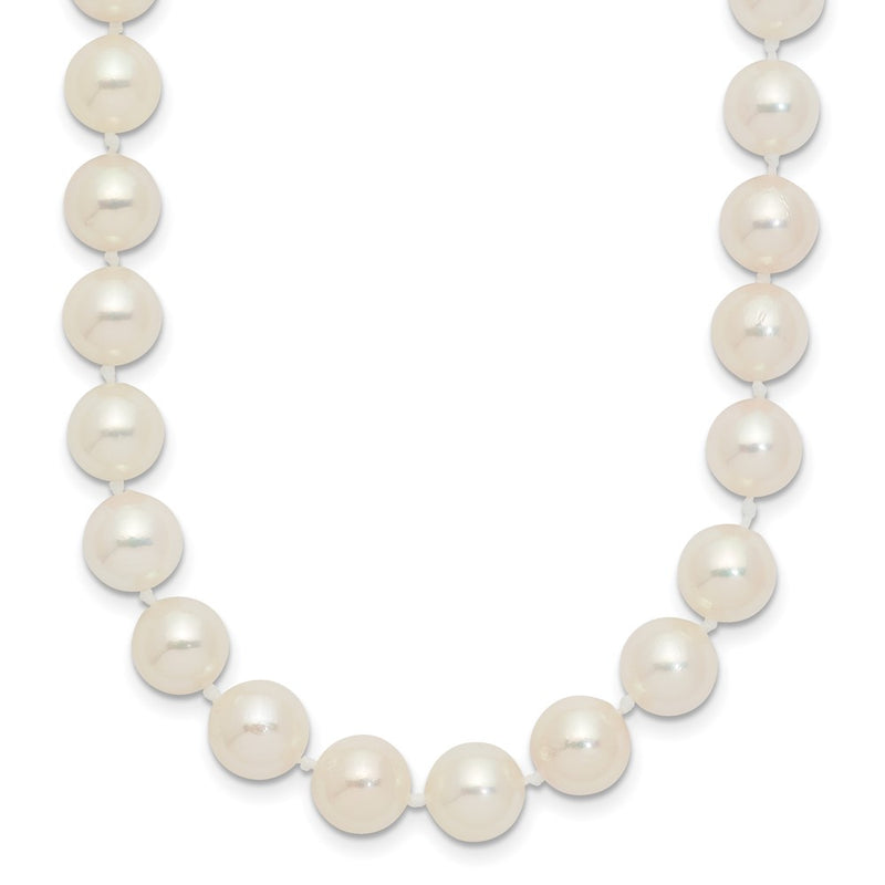 14k 7-8mm Round White Saltwater Akoya Cultured Pearl Necklace