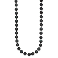 14k White Gold 6-7mm Round Black Saltwater Akoya Cultured Pearl Necklace