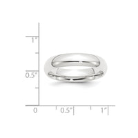 Platinum 5mm Half-Round Comfort Fit Lightweight Band