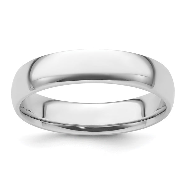 Platinum 5mm Half-Round Comfort Fit Lightweight Band
