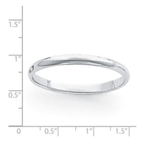 Platinum 3mm Half-Round Featherweight Band