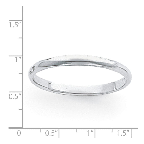 Platinum 3mm Half-Round Featherweight Band