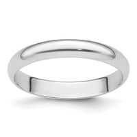 Platinum 3mm Half-Round Featherweight Band