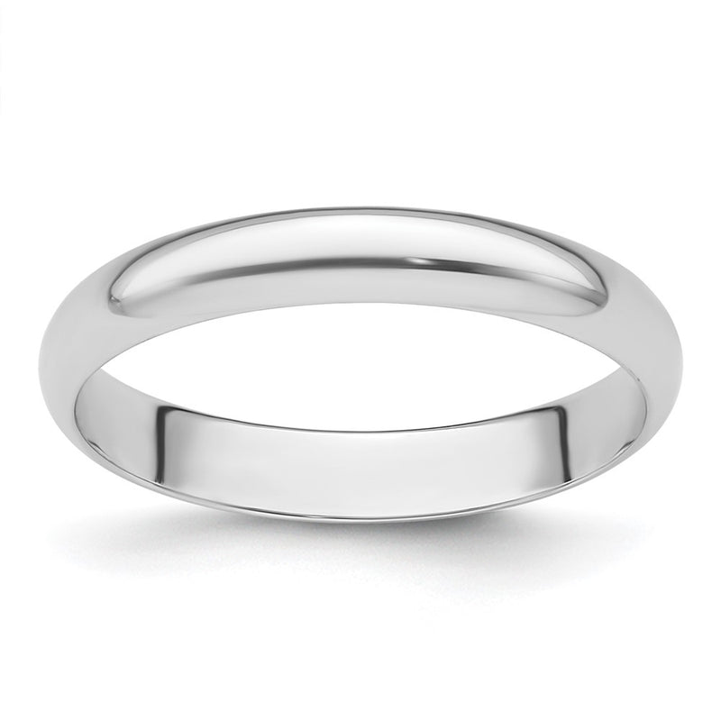 Platinum 3mm Half-Round Featherweight Band