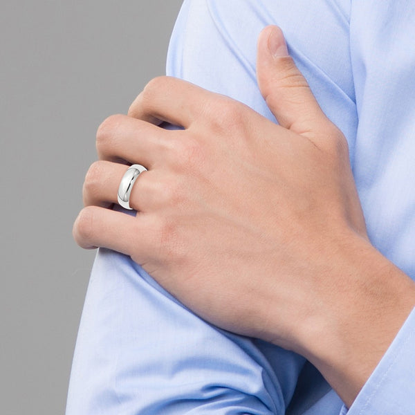 Platinum 6mm Half-Round Featherweight Band